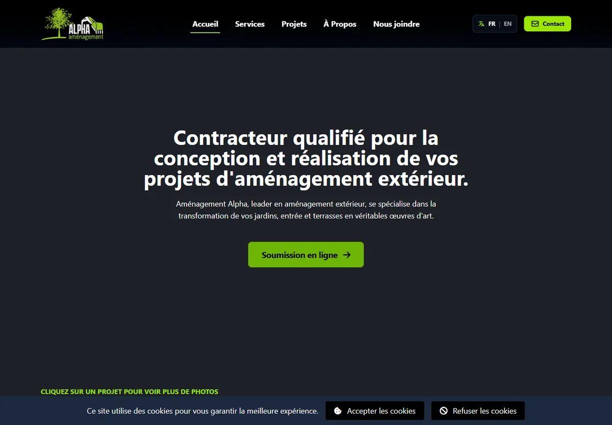 Aménagement Alpha website screenshot