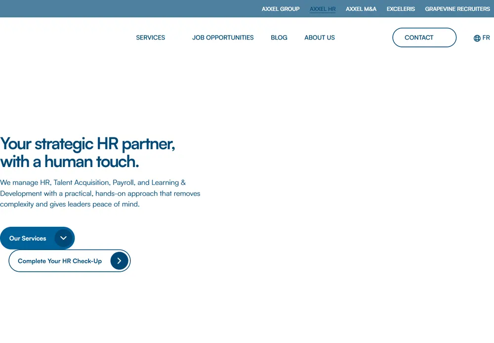 Axxel HR website screenshot