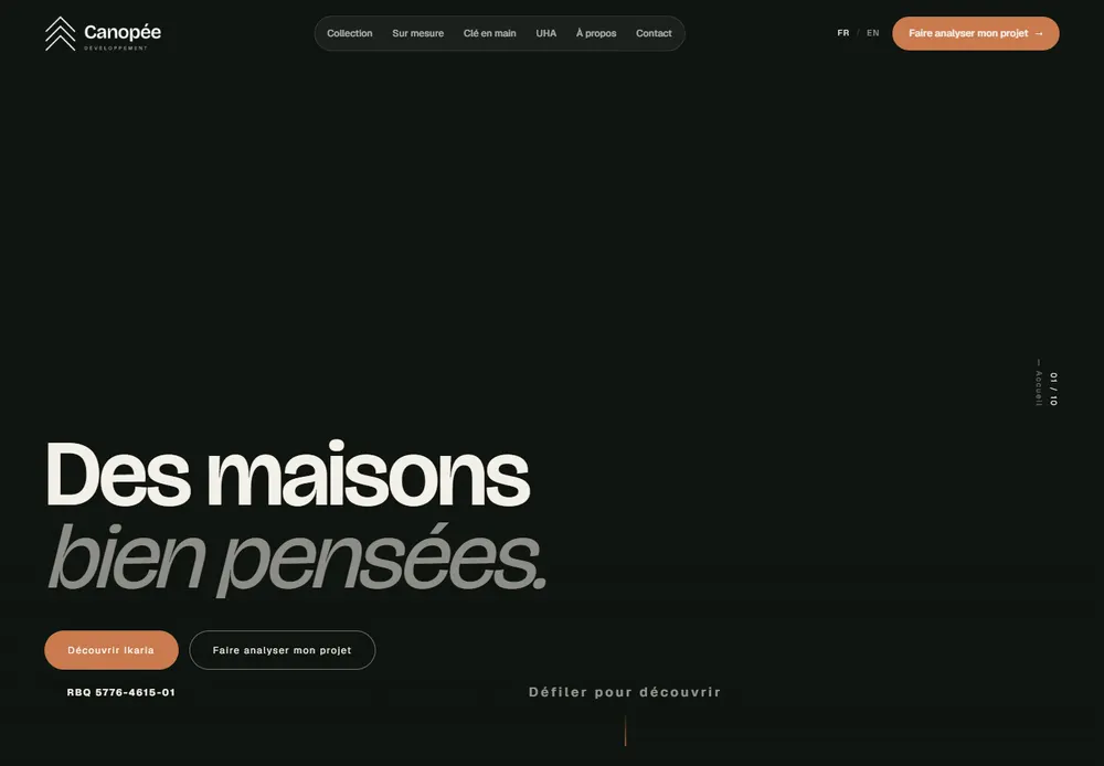 Canopée Développement website screenshot