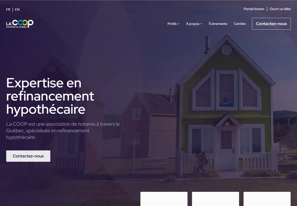 Coop Notaires website screenshot