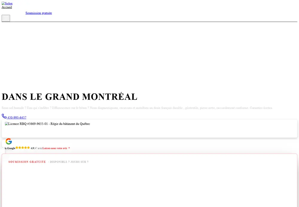 Drain Francais website screenshot