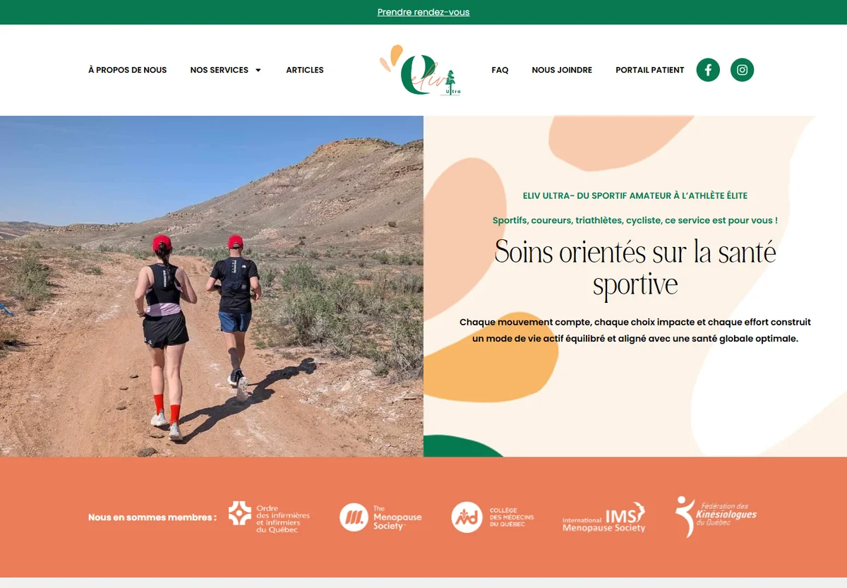 Ã‰liv Ultra website screenshot