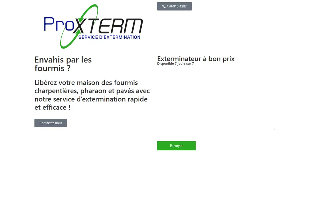 Fourmis.Extermination Lanaudiere website screenshot