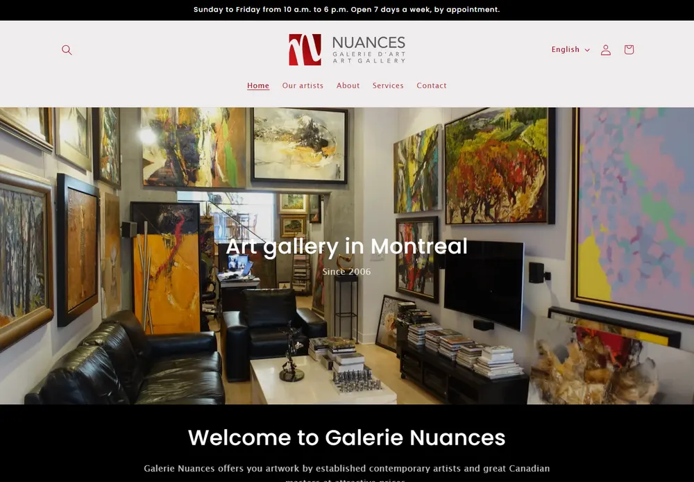 Galerie Nuances website screenshot