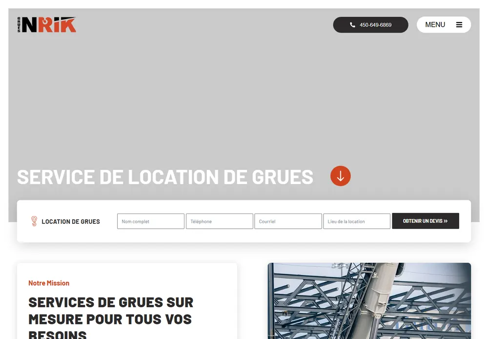 Grues Nâ€™Rick website screenshot