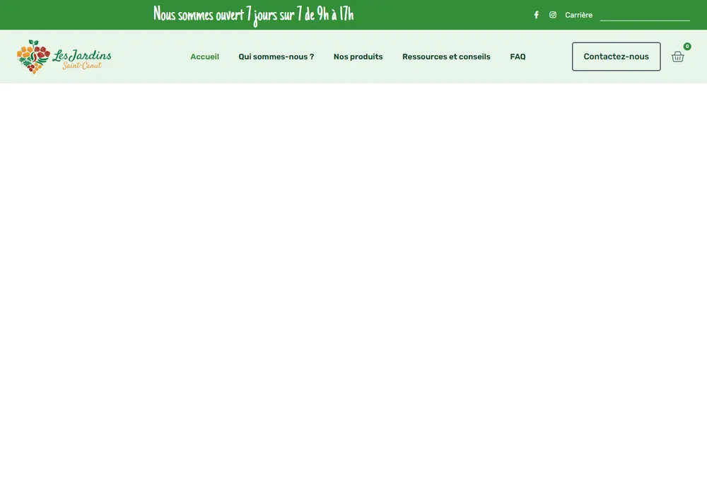 Jardins Saint-Canut website screenshot