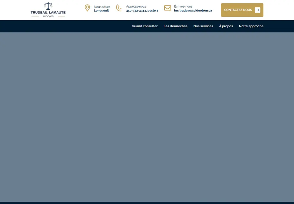 Me Luc Trudeau website screenshot