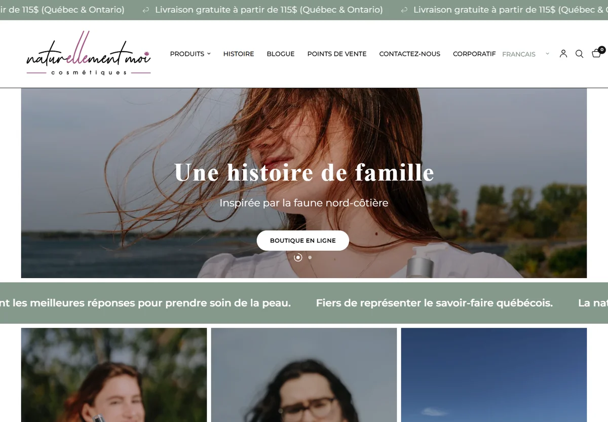 Naturellement Moi website screenshot