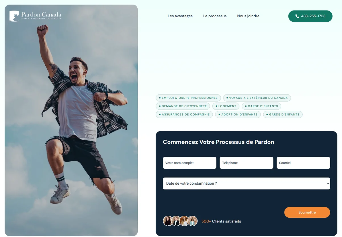 Pardon Canada website screenshot