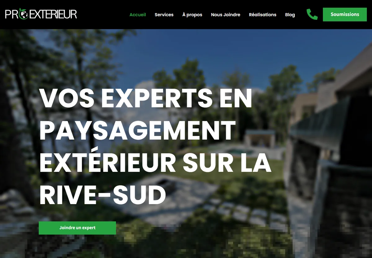 Pro Extérieur website screenshot
