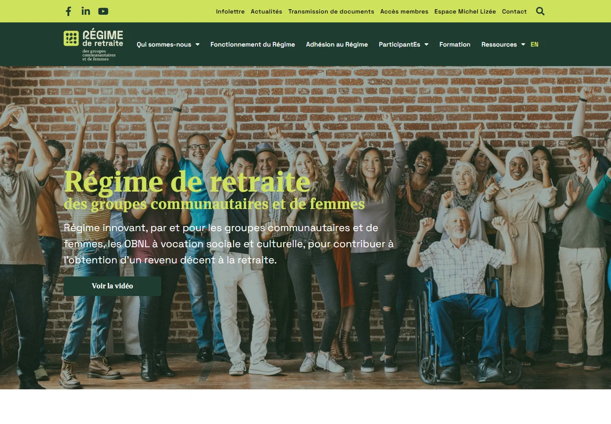 Regimeretraite website screenshot
