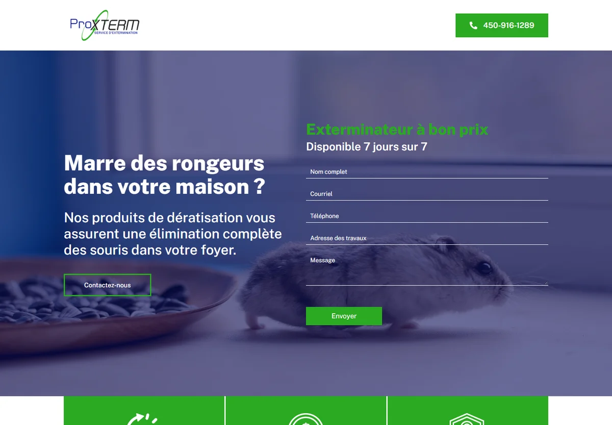 Souris.Extermination Lanaudiere website screenshot
