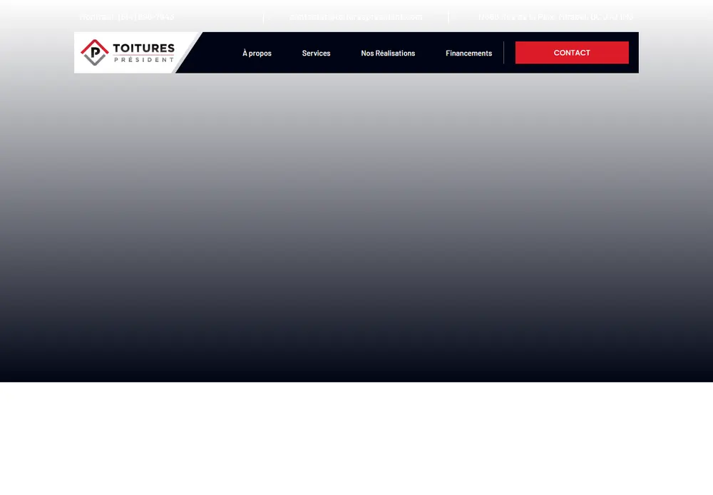 Toitures Président website screenshot
