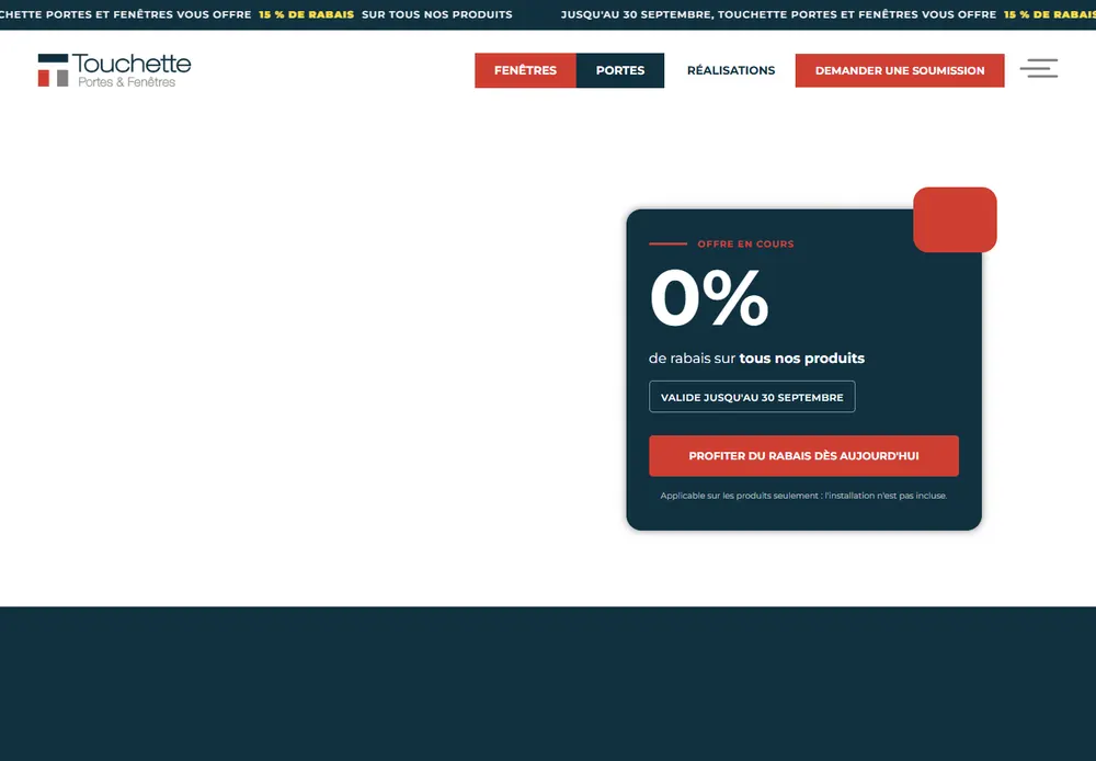 Touchetteportesfenetres website screenshot
