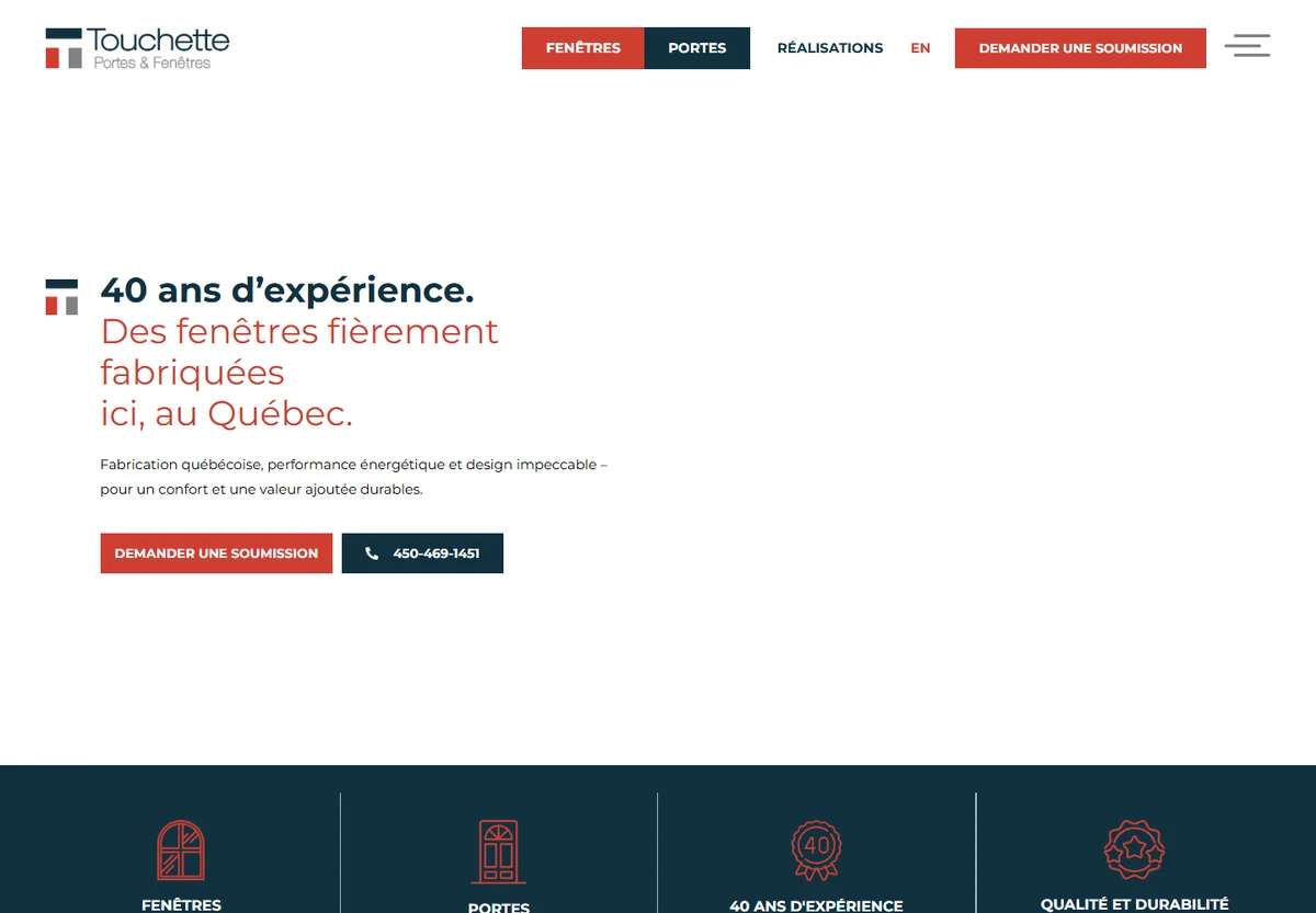 Touchette website screenshot